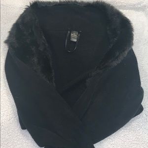 Faux fur sweater wrap